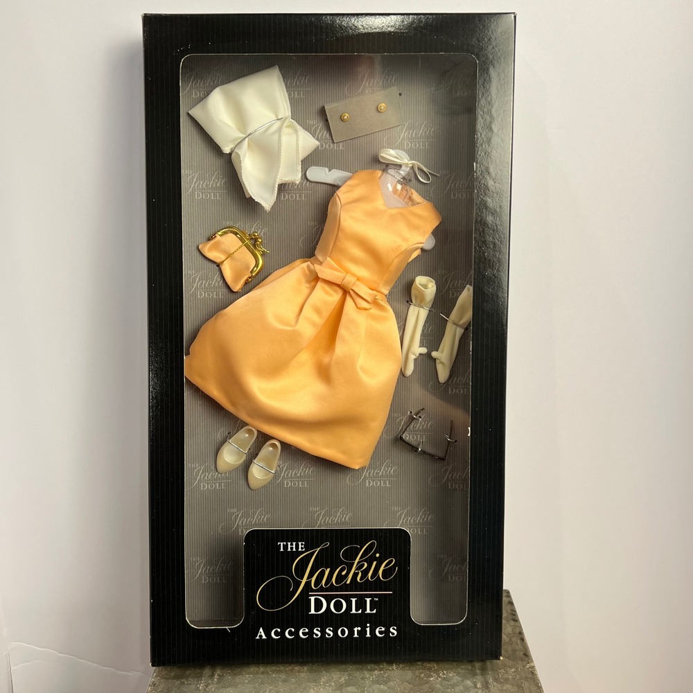 Franklin Mint The Jackie Doll Accessories Apricot Satin Dress Outfit NIB